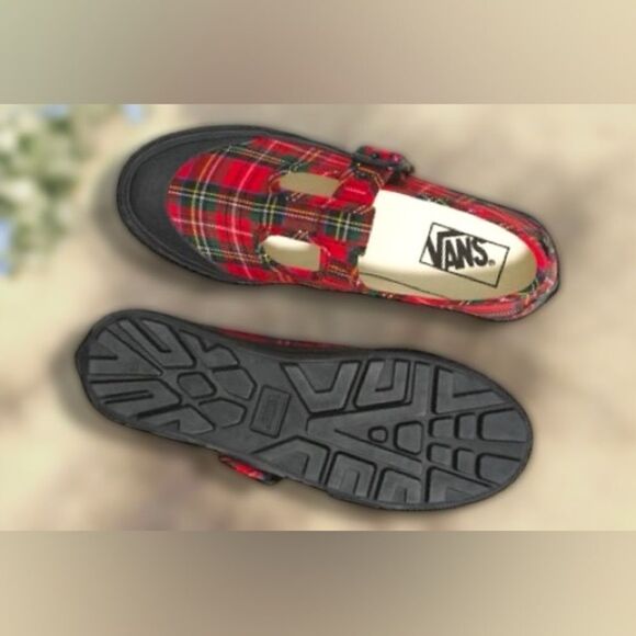 🔥 VANS STYLE 93 PLAID MARY JANE SNEAKER IN PLAID RED/BLACK Size 4.5 Men 6 Women - Picture 6 of 10